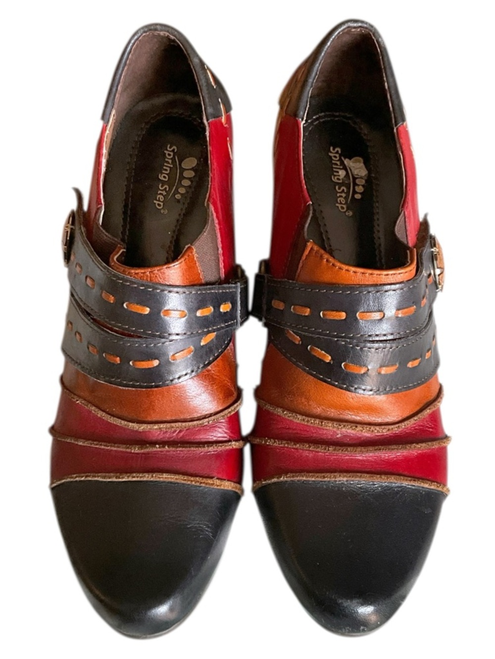 Spring Step (L'Artiste) Wondrous Ankle Booties Shoes Leather Heels Sz 39 / 8.5 - Picture 2 of 14